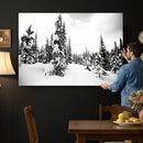 Black and White Snowy Pine Forest Wall Art Canvas Print, by MyGreatCanvas | Canvas Wall Art Prints | Photo Prints & Wall Decor