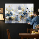 Large Abstract Flowers Wall Art Canvas Print – Gold and Blue by MyGreatCanvas | Canvas Wall Art Prints | Photo Prints & Wall Decor