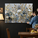 Abstract Floral Wall Art Canvas Print – Gold and Blue by MyGreatCanvas | Canvas Wall Art Prints | Photo Prints & Wall Decor