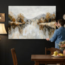 Neutral Abstract Lake Landscape Wall Art Canvas Print by MyGreatCanvas | Canvas Wall Art Prints | Photo Prints & Wall Decor
