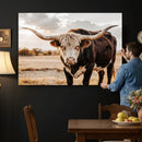 Texas Longhorn Bull Rustic Wall Art Canvas Print, Western by MyGreatCanvas | Canvas Wall Art Prints | Photo Prints & Wall Decor