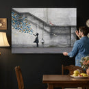 Banksy Girl with Butterflies Street Art Wall Art Canvas by MyGreatCanvas | Canvas Wall Art Prints | Photo Prints & Wall Decor