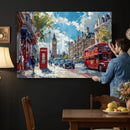 London City Street Wall Art Canvas Print, Big Ben & Red Bus by MyGreatCanvas | Canvas Wall Art Prints | Photo Prints & Wall Decor