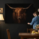 Highland Cow Wall Art Canvas Print – Moody Dark Rustic by MyGreatCanvas | Canvas Wall Art Prints | Photo Prints & Wall Decor