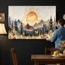 Boho Mountain Landscape Large Wall Art, Horizontal Gold by MyGreatCanvas | Canvas Wall Art Prints | Photo Prints & Wall Decor