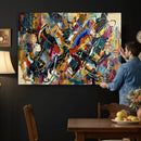 Geometric Abstract Wall Art Canvas Print, Orange Blue by MyGreatCanvas | Canvas Wall Art Prints | Photo Prints & Wall Decor