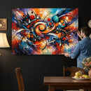 Geometric Abstract Wall Art Canvas Print, Orange Blue by MyGreatCanvas | Canvas Wall Art Prints | Photo Prints & Wall Decor
