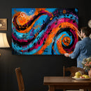 Geometric Abstract Wall Art Canvas Print, Orange Blue by MyGreatCanvas | Canvas Wall Art Prints | Photo Prints & Wall Decor