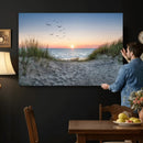 Sandy Dune Path Sunset Canvas Wall Art — Seagulls Beach by MyGreatCanvas | Canvas Wall Art Prints | Photo Prints & Wall Decor