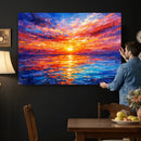 Colorful Knife Ocean Sunset Canvas — Orange Pink Teal by MyGreatCanvas | Canvas Wall Art Prints | Photo Prints & Wall Decor