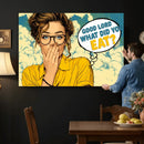 Pop Art Print Bathroom Sign Wall Art Canvas Print — Funny by MyGreatCanvas | Canvas Wall Art Prints | Photo Prints & Wall Decor