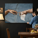 Funny Bathroom Canvas Wall Art, Michelangelo Creation of by MyGreatCanvas | Canvas Wall Art Prints | Photo Prints & Wall Decor