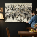 Cowboy Cattle Drive Canvas Wall Art, Western Longhorn Herd by MyGreatCanvas | Canvas Wall Art Prints | Photo Prints & Wall Decor