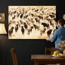 Texas Longhorn Sepia Canvas Wall Art, Western Cattle by MyGreatCanvas | Canvas Wall Art Prints | Photo Prints & Wall Decor