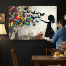 Banksy Butterfly Girl Wall Art Canvas Print, Framed Street by MyGreatCanvas | Canvas Wall Art Prints | Photo Prints & Wall Decor