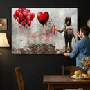Girl Graffiti Wall Art Canvas Print, Red Balloon Heart by MyGreatCanvas | Canvas Wall Art Prints | Photo Prints & Wall Decor