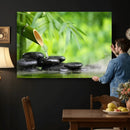 Bamboo Water Flow Black Stone Canvas | Zen Spa Nature by MyGreatCanvas | Canvas Wall Art Prints | Photo Prints & Wall Decor