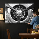 Vintage Propeller Plane Wall Art Canvas Print, Black and by MyGreatCanvas | Canvas Wall Art Prints | Photo Prints & Wall Decor