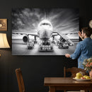 Airplane Wall Art Canvas Print, Black and White Jet Aircraft by MyGreatCanvas | Canvas Wall Art Prints | Photo Prints & Wall Decor