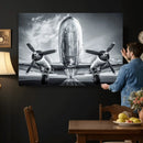 Propeller Plane Wall Art Canvas Print, Black and White by MyGreatCanvas | Canvas Wall Art Prints | Photo Prints & Wall Decor