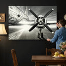 Vintage Airplane Wall Art Canvas Print, Black and White by MyGreatCanvas | Canvas Wall Art Prints | Photo Prints & Wall Decor
