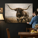 Longhorn Bull Wall Art Canvas Print, Western Farmhouse by MyGreatCanvas | Canvas Wall Art Prints | Photo Prints & Wall Decor