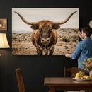 Texas Longhorn Bull Wall Art Canvas Print, Western Farmhouse by MyGreatCanvas | Canvas Wall Art Prints | Photo Prints & Wall Decor