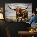 Texas Longhorn Canvas Wall Art Western Bull Desert Moody by MyGreatCanvas | Canvas Wall Art Prints | Photo Prints & Wall Decor