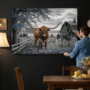 Texas Longhorn Canvas Wall Art, Rustic Farm Barn Bluebonnet by MyGreatCanvas | Canvas Wall Art Prints | Photo Prints & Wall Decor