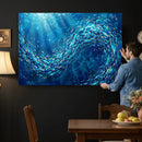 School of Fish Canvas Print | Blue Ocean Underwater Wall Art by MyGreatCanvas | Canvas Wall Art Prints | Photo Prints & Wall Decor
