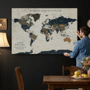 Custom Push Pin World Map Wall Art Canvas Print –