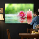 Zen Lotus Candle Canvas Wall Art Pink Spa Meditation by MyGreatCanvas | Canvas Wall Art Prints | Photo Prints & Wall Decor