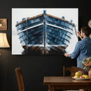 Blue Wooden Rowboat Canvas Wall Art, Coastal Nautical Boat Painting Print for Lake Beach House Decor, Minimalist Maritime Decor Artwork by MyGreatCanvas | Canvas Wall Art Prints | Photo Prints & Wall Decor