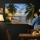 Mar Chiquita Beach Puerto Rico Canvas Wall Art, Manati Caribbean Coastal Photography Print, Tropical Ocean Sunset Decor by MyGreatCanvas | Canvas Wall Art Prints | Photo Prints & Wall Decor