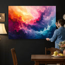 Colorful Abstract Canvas Wall Art Print, Vibrant Popup Color Art Print