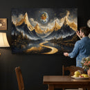 Abstract Mountain Wall Art Canvas Print Modern Landscape Painting Print