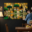 Gustav Klimt Golden Cityscape Wall Art Canvas Print,