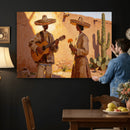 Mexican Couple Canvas Wall Art, Romantic Serenade Guitar Painting Print, Southwestern Desert Adobe Decor, Warm Golden Folk Art, Living Room Art by MyGreatCanvas | Canvas Wall Art Prints | Photo Prints & Wall Decor