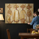 Mexican Folk Art Canvas Wall Art, Charro Poncho Sombrero Painting Print, Neutral Beige Boho Decor, Southwestern Impasto Style, Living Room Art by MyGreatCanvas | Canvas Wall Art Prints | Photo Prints & Wall Decor