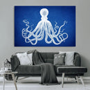 Large 3-Panel Blue Octopus Canvas Wall Art | Coastal Marine by MyGreatCanvas | Canvas Wall Art Prints | Photo Prints & Wall Decor