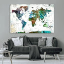 Modern Watercolor World Map Canvas Wall Art – Framed by MyGreatCanvas | Canvas Wall Art Prints | Photo Prints & Wall Decor