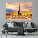 Paris Eiffel Tower Sunset Canvas Wall Art Print - Iconic