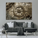 Wooden Ship Wheel Canvas Print, Multi Panel Canvas Wall Art