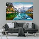 Spectacular autumn view of Braies Lake Wall Art Canvas Print by MyGreatCanvas | Canvas Wall Art Prints | Photo Prints & Wall Decor