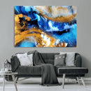Blue Orange Marble Fluid Effect Canvas Wall Art Print by MyGreatCanvas | Canvas Wall Art Prints | Photo Prints & Wall Decor