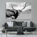 Cattle Wall Art Longhorn Cow Canvas Print