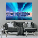 Northern Lights above Mountain Wall Art, Northern Lights