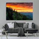 Smoky Mountains Sunset Wall Art Canvas Print | 3 Panel by MyGreatCanvas | Canvas Wall Art Prints | Photo Prints & Wall Decor
