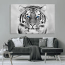 Black and White Tiger Wall Art Animal Canvas Print