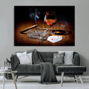 Whiskey Cigar Wall Art Canvas Print Kitchen Wall